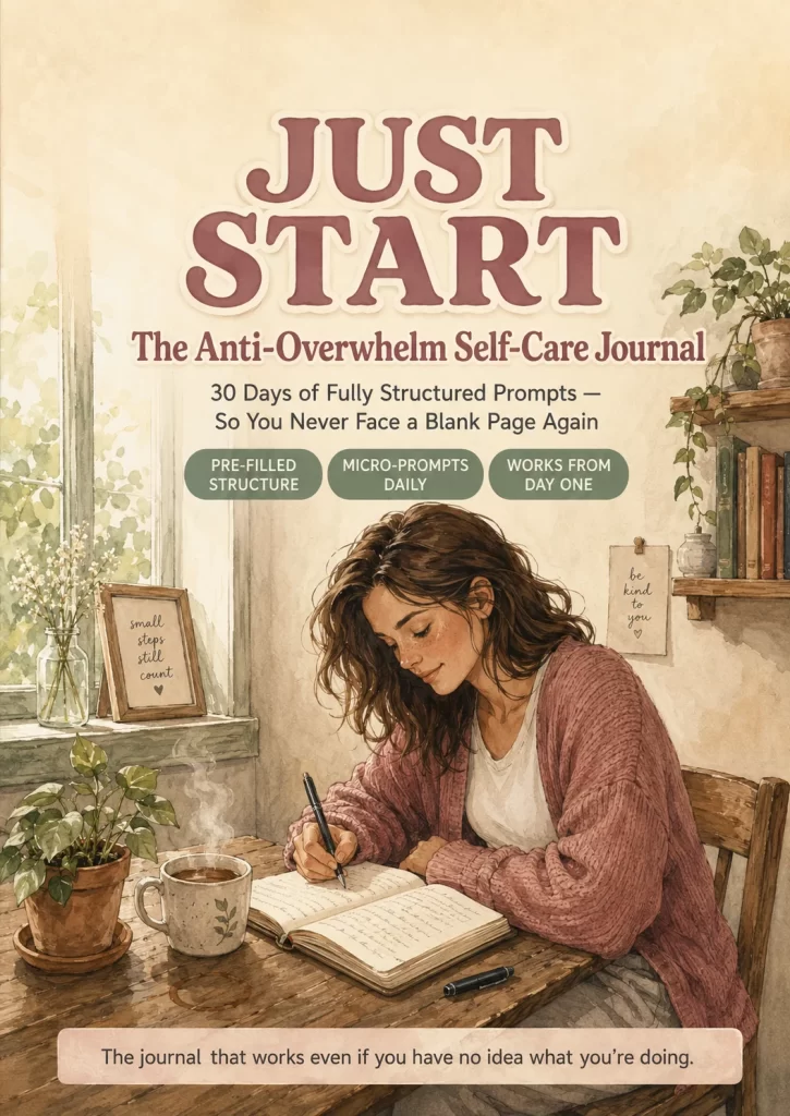 Just Start: Self Care Journal for Beginners — book cover